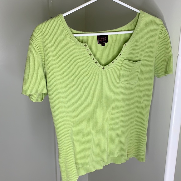 Colour Works Green Cotton Women’s Short Sleeve Top - Picture 1 of 5